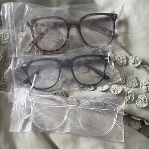 Stylish Anti Blue-Light Women's Tortoise, Black, and Clear Glasses Set